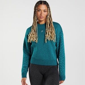 Gymshark - Medium Gymshark Adapt Animal Sweatshirt - Reef Winter Teal